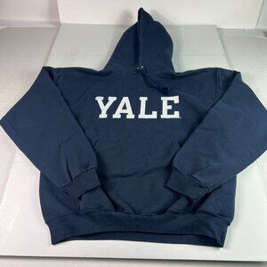 Champion Yale Bulldogs Sweatshirt Adult Large Blue Faded Logo Pullover Hoodie